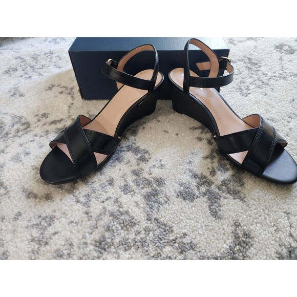 NEW Cole Haan Black Woman’s Renata  wedge sandal dress shoe - size 9.5 - Picture 3 of 8
